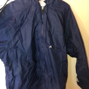 Vintage navy blue adidas wind breaker